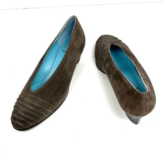 THIERRY RABOTIN Taupe Suede Ruched Front Pumps EUR 37 US 6,5 - Picture 5 of 16